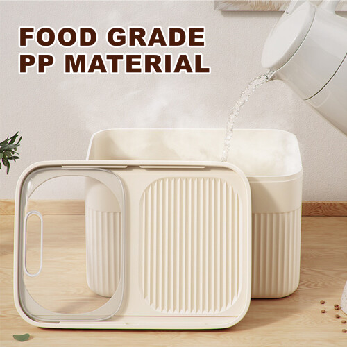(Cream White, S) Pet Food Storage Container - Moisture-Resistant PP 1