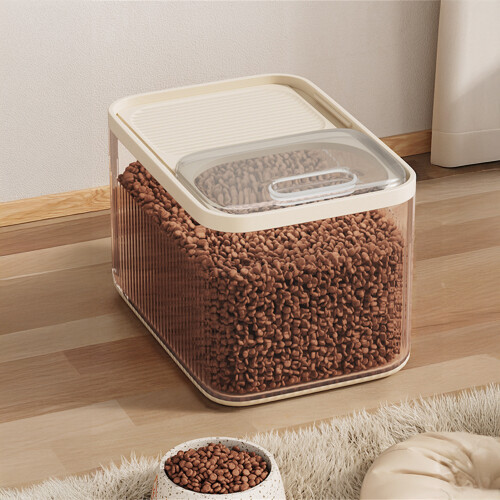 (Transparent, M) Pet Food Storage Container - Moisture-Resistant PP 2