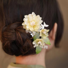 (A) Peony U-Shape Hairpin, Chinese Metal Hair Accessory
