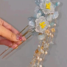 (B) Peony U-Shape Hairpin, Chinese Metal Hair Accessory