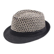(Black) Beach Straw Sun Hat - UV Protection for Summer