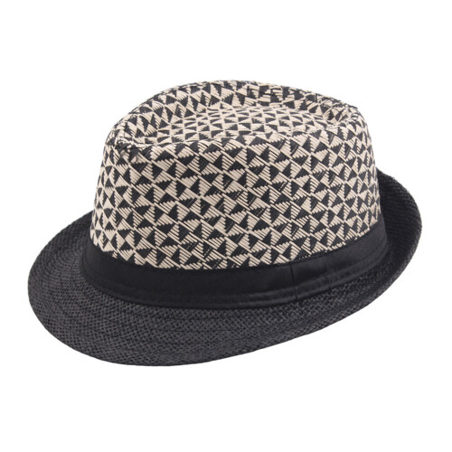 (Black) Beach Straw Sun Hat - UV Protection for Summer