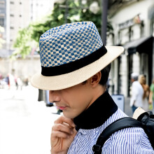 (Beige Yellow) UV-Proof Straw Hat for Beach & Outdoor