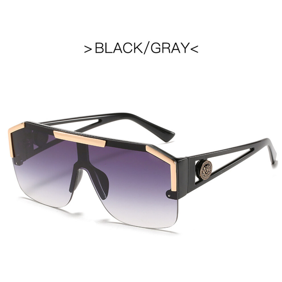 Penghui-Toys Black/Gray () Sporty Transparent Frame Sunglasses - Large