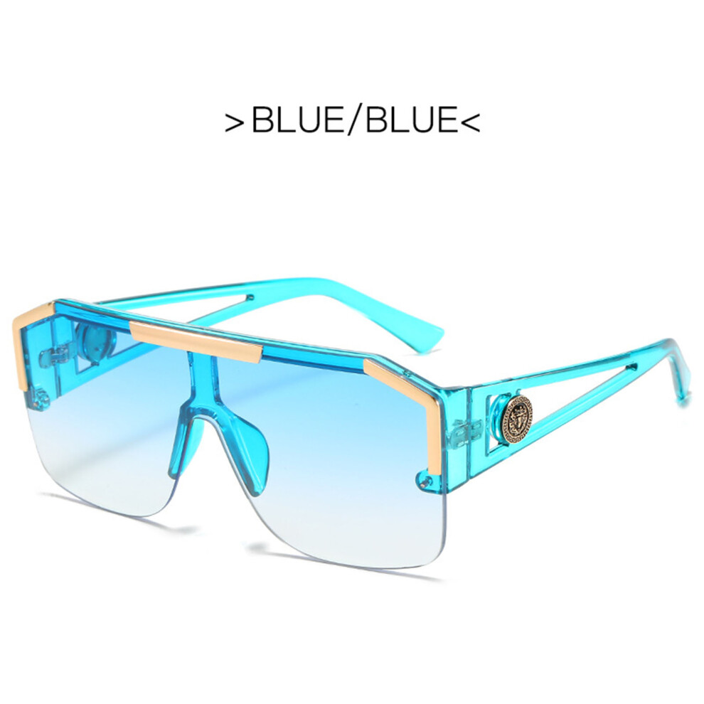 Penghui-Toys Blue ( Frame Double Sheet) Sporty Transparent Frame Sunglasses - Large