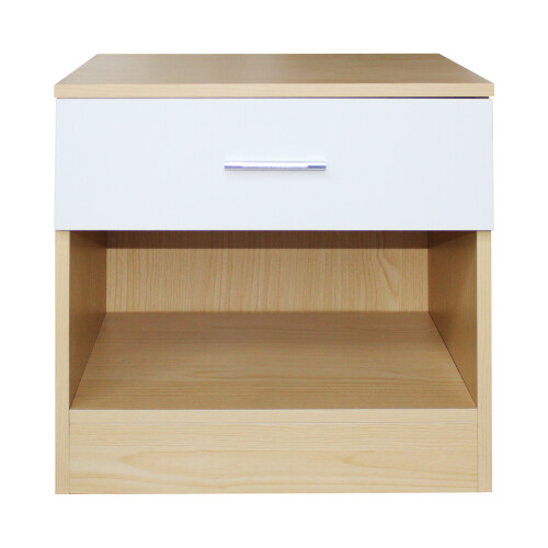 Comfy Living Oak/White High Gloss Bedside Table 2