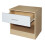 Comfy Living Oak/White High Gloss Bedside Table 4