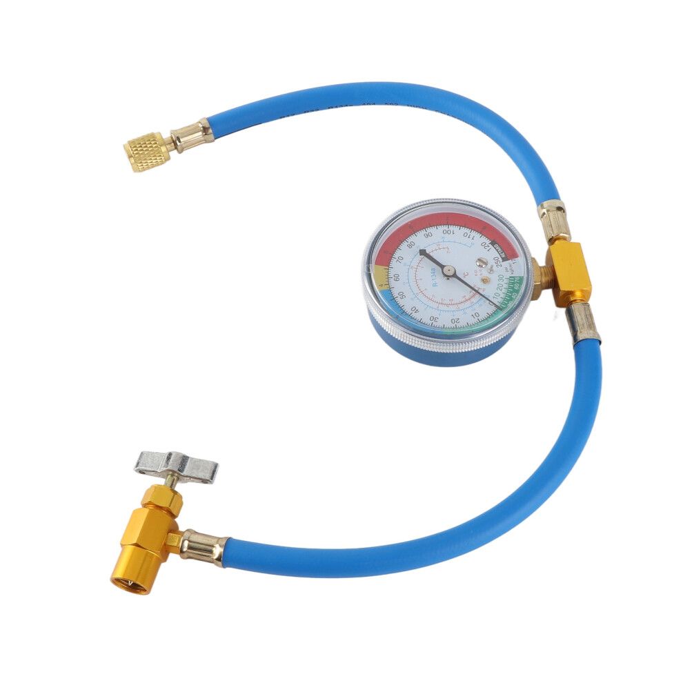 R134a Car Ac Refrigerant Charging Hose With Gauge, 385Mm, Blue 3581386649771