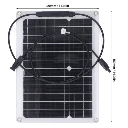 18V 15W Flexible Solar Panel Kit for Battery Charging, 380x280mm 1
