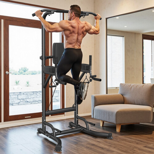 Torre de Exercícios Multifuncional com Barra de Pull-Up e Dip 1