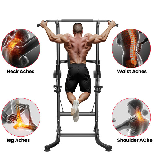 Torre de Exercícios Multifuncional com Barra de Pull-Up e Dip 2