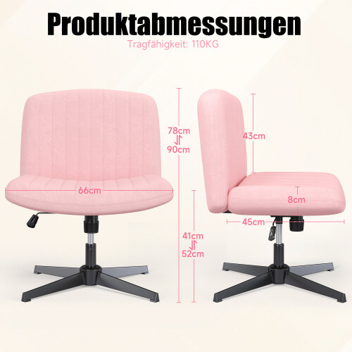 Cadeira Rosa Sem Braços com Design Moderno 1