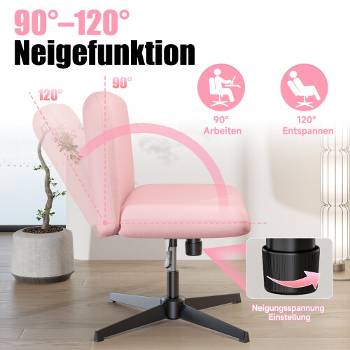 Cadeira Rosa Sem Braços com Design Moderno 2