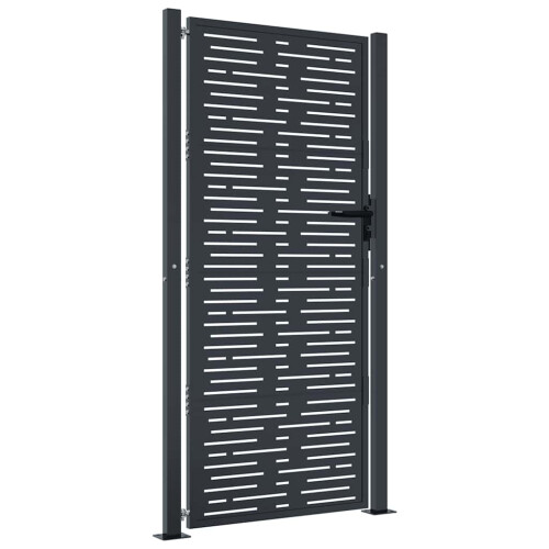 VidaXL vidaXL Gartentor Anthrazit 100x175 cm Stahl Quadratisches Design 1