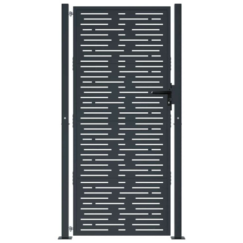 VidaXL vidaXL Gartentor Anthrazit 100x175 cm Stahl Quadratisches Design 2