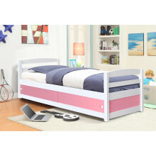 (Pink, With Kerri Mattress) 3ft Kids Storage Bed in Blue or Pink