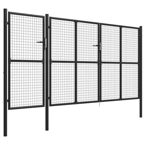 vidaXL Gartentor Stahl 400 x 150 cm Anthrazit 1