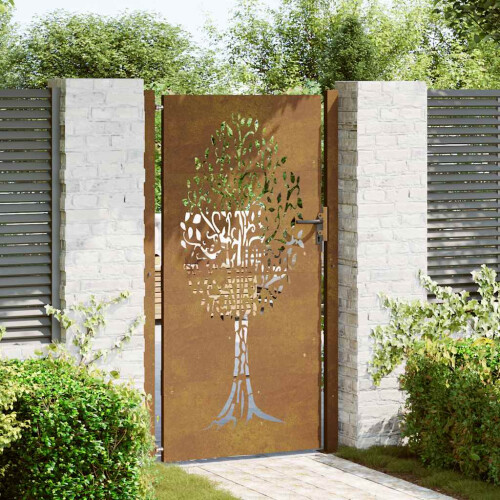 VidaXL vidaXL Gartentor 100x175 cm Cortenstahl Baumdesign 2