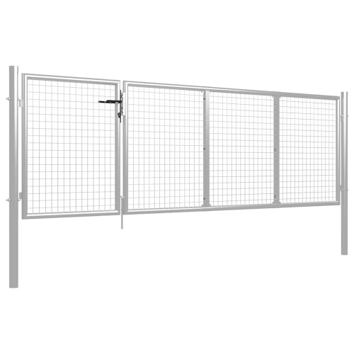 vidaXL Gartentor Stahl 350 x 100 cm Silbern 1