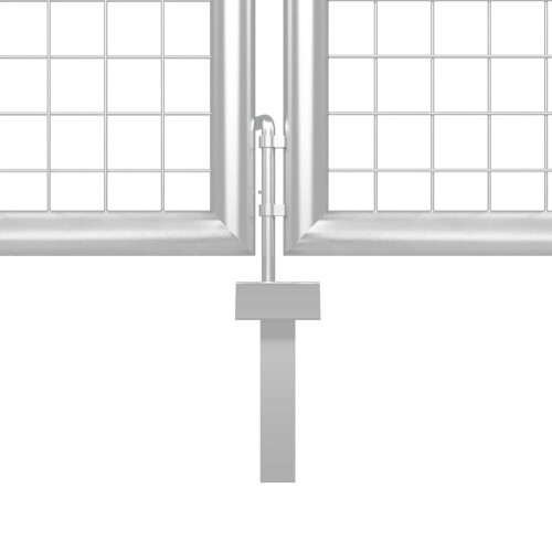 vidaXL Gartentor Stahl 350 x 100 cm Silbern 2
