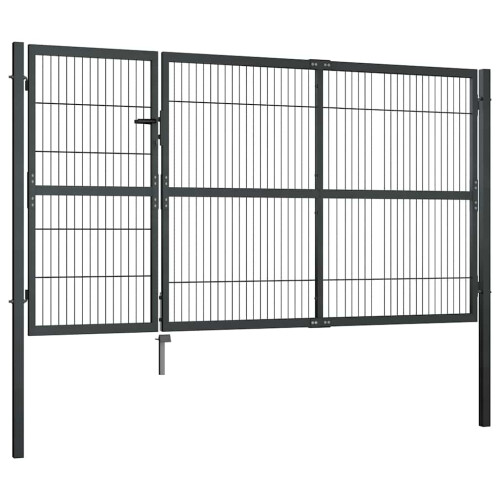 VidaXL vidaXL Gartentor mit Pfosten Stahl 350140 cm Anthrazit 1