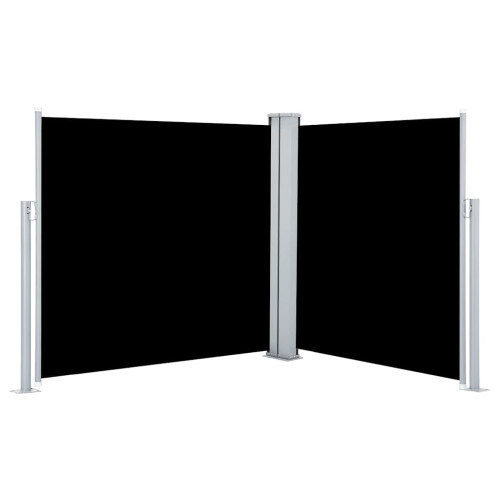 vidaXL udtrækkelig sidemarkise sort 100 x 600 cm 1