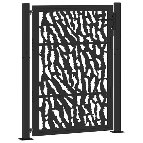 VidaXL vidaXL Gartentor Schwarz 100x125 cm Stahl Trace Design 1