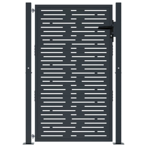 VidaXL vidaXL Gartentor Anthrazit 100x125 cm Stahl Quadratisches Design 2