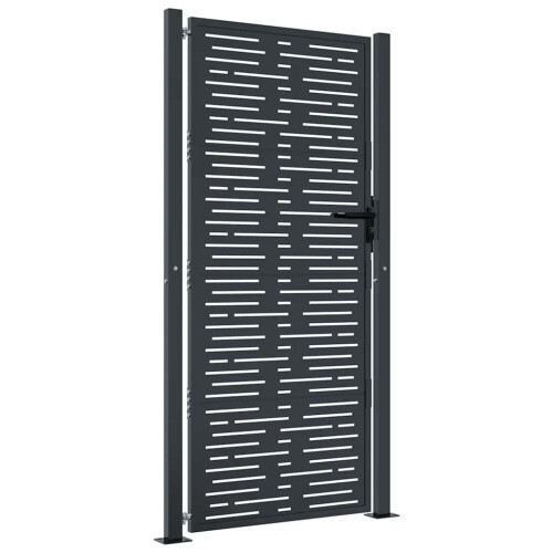VidaXL vidaXL Gartentor Anthrazit 100x200 cm Stahl Quadratisches Design 1