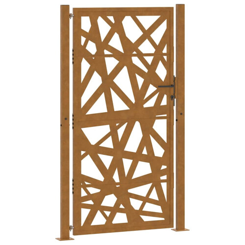 VidaXL vidaXL Gartentor 100x175 cm Cortenstahl Helles Design 1