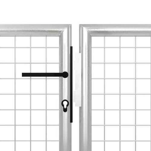 VidaXL vidaXL Gartentor Stahl 350 x 150 cm Silbern 2