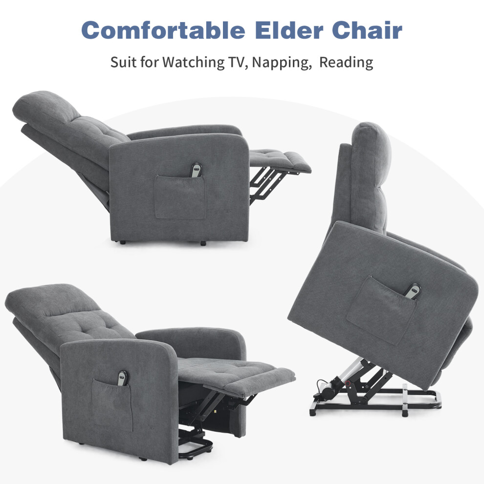 Grey Electric Recline Recliner Power Lift Riser Recliner Chair Armchair For Elderly