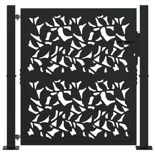 VidaXL vidaXL Gartentor Schwarz 100x100 cm Stahlblatt-Design 2