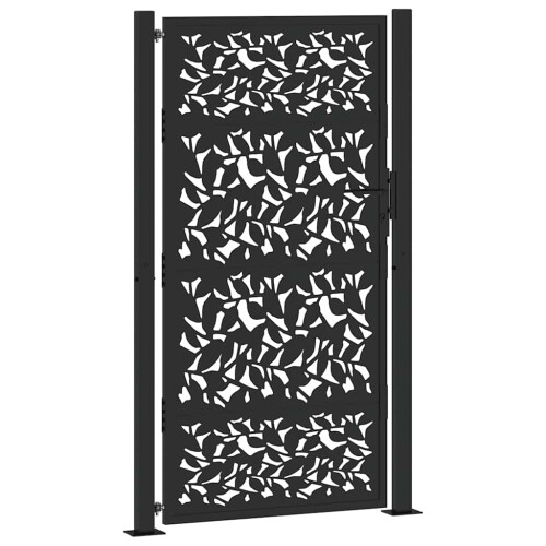VidaXL vidaXL Gartentor Schwarz 100x175 cm Stahlblatt-Design 1