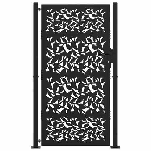 VidaXL vidaXL Gartentor Schwarz 100x175 cm Stahlblatt-Design 2
