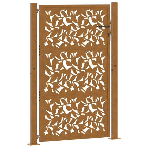 VidaXL vidaXL Gartentor 100x150 cm Wetterfester Stahl Blattdesign 1