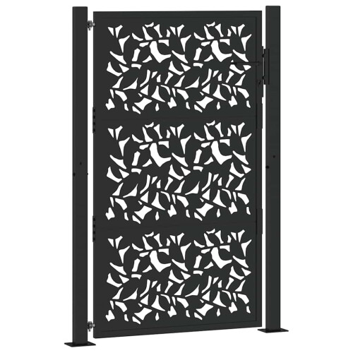 VidaXL vidaXL Gartentor Schwarz 100x150 cm Stahlblatt-Design 1
