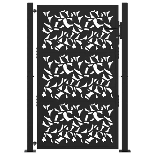 VidaXL vidaXL Gartentor Schwarz 100x150 cm Stahlblatt-Design 2
