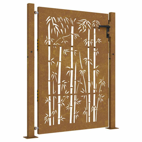 VidaXL vidaXL Gartentor 100x150 cm Cortenstahl Bambus-Design 1
