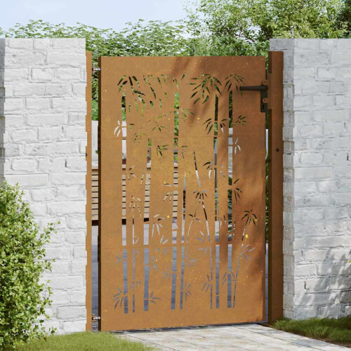VidaXL vidaXL Gartentor 100x150 cm Cortenstahl Bambus-Design 2