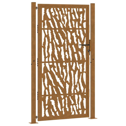 VidaXL vidaXL Gartentor 100x200 cm Verwitterungsstahl Trace-Design 1