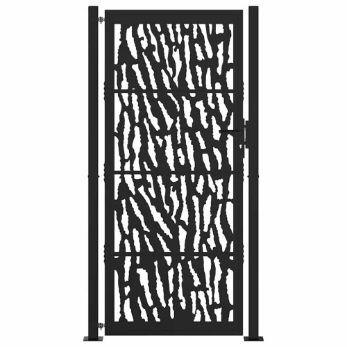 VidaXL vidaXL Gartentor Schwarz 100x200 cm Stahl Trace Design 2