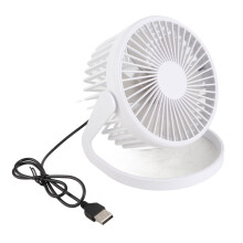 Mini USB Desk Fan 360 Rotation Low Noise Portable White for Home Office Travel