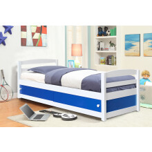(Blue, No Mattress) 3ft Kids Storage Bed in Blue or Pink