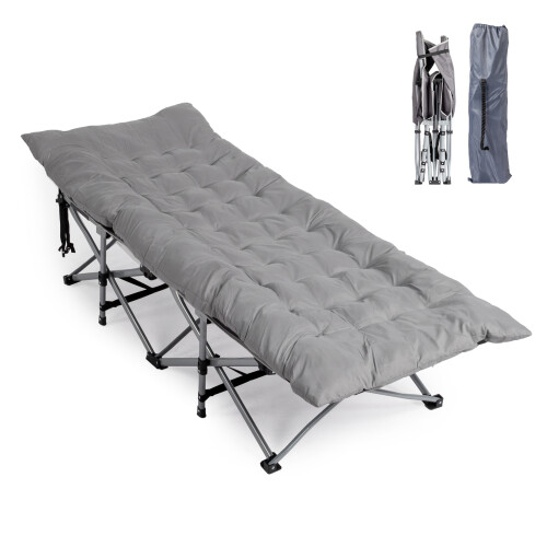 Camping Cot Portable Camping Bed Folding Sleeping Bed w/ Mattress 1