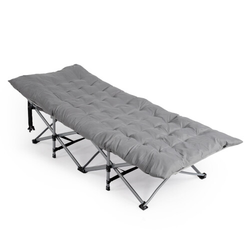 Camping Cot Portable Camping Bed Folding Sleeping Bed w/ Mattress 2