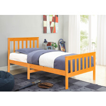 (With Tanya Mattress) 3ft Wooden Bedframe in Caramel