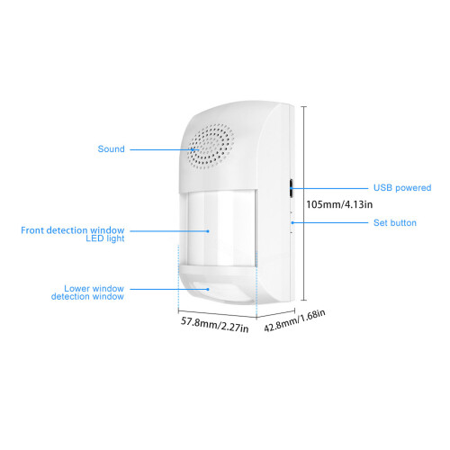 Intelligenter Bewegungssensor USB-betrieben 110 Schwarz ABS 1