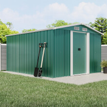 10.24 x 8.43FT Large Metal Garden Tool Storage Shed, Green