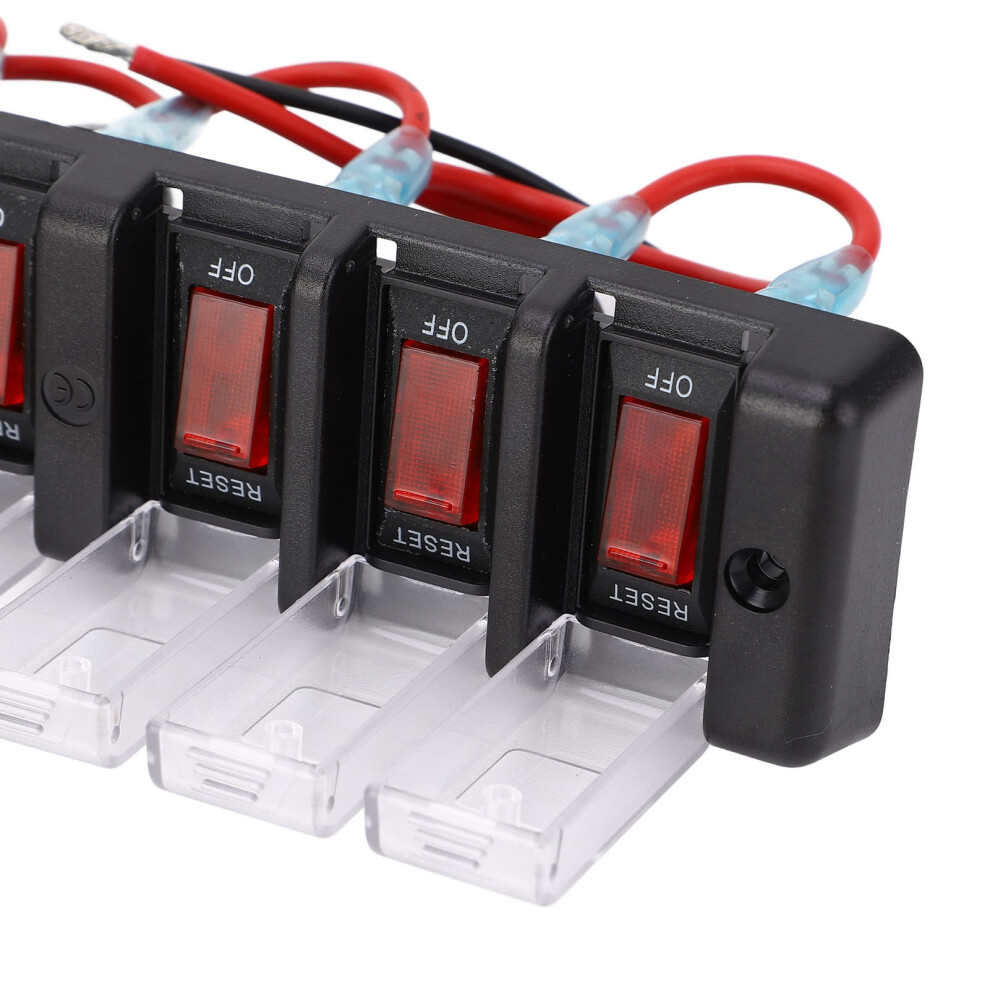 Pre-Wi 6 Gang Rocker Switch Panel Led Red